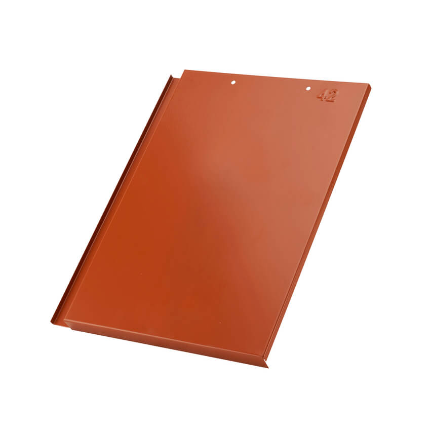 Lehmann Braas Tegalit 420 mm, ziegelrot Metalldachziegel oder Metalldachplatte