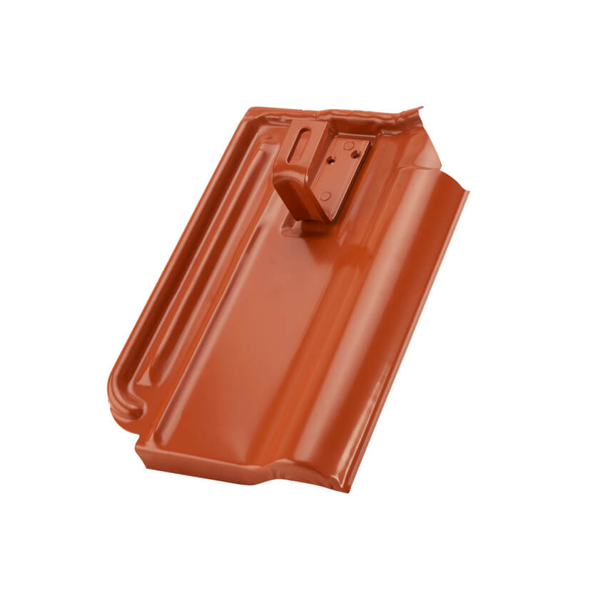 Otto Lehmann Modulhalter Flachdachpfanne MZ3, ziegelrot Metalldachziegel oder Metalldachplatte