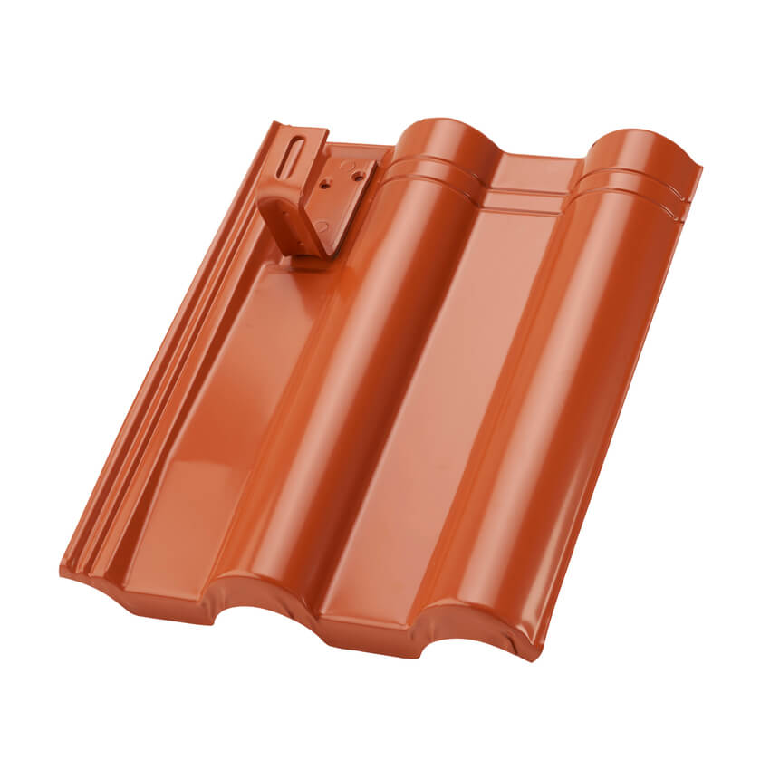 Otto Lehmann Modulhalter Heidelberger Eternit, ziegelrot Metalldachziegel oder Metalldachplatten