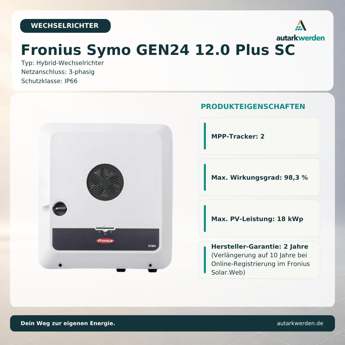 Fronius Symo GEN24 12.0 Plus SC Wechselrichter