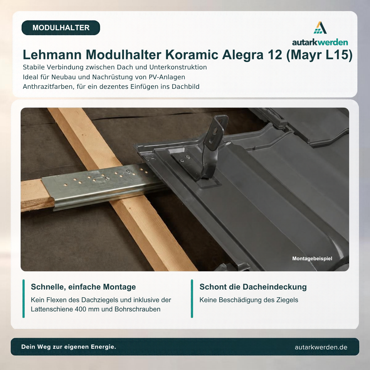 Lehmann Modulhalter für Koramic Alegra 12 (Mayr L15), anthrazit
