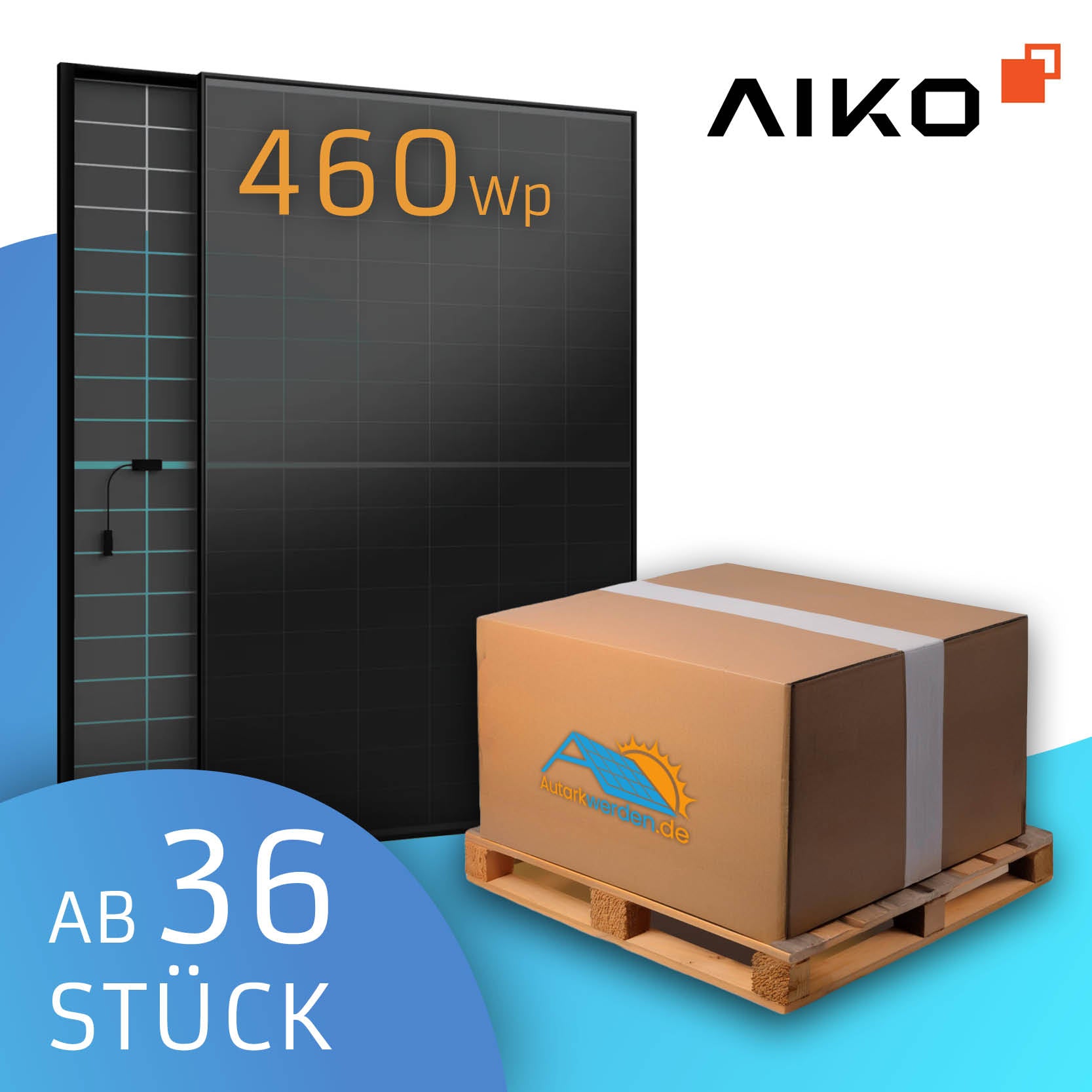 Aiko Neostar 2S+ Doppelglas AIKO-A460 Watt-MAH54Db Solarmodul Palette