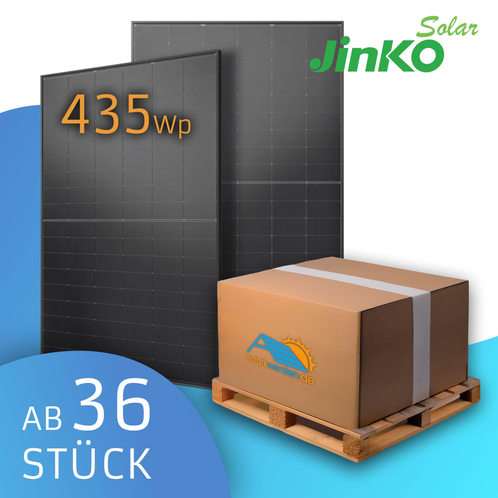 Jinko Solar Dualglass JKM435 Watt N-54HL4R-BDB, black Solarmodul Palette