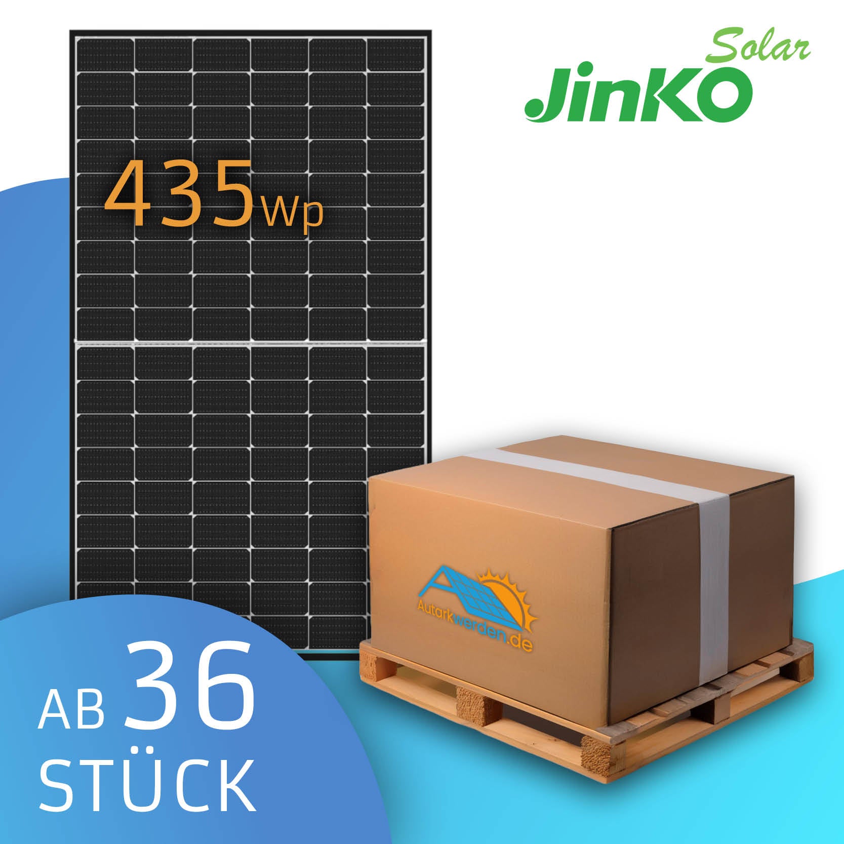 Jinko Solar JKM 435 Watt N-54HL4R-V Solarmodul Palette