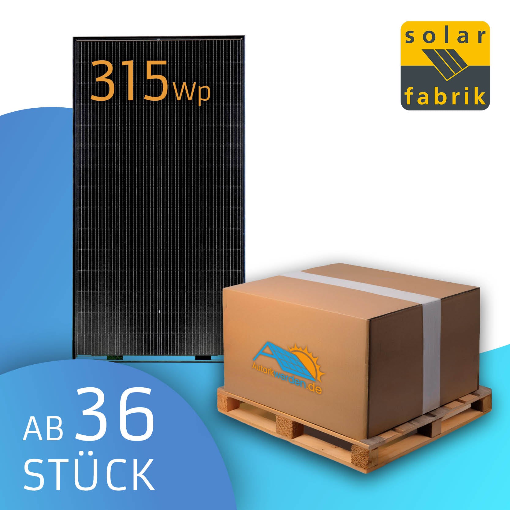 Solar Fabrik 315 Watt S5 Installer Series N Halfcut Solarmodul Palette