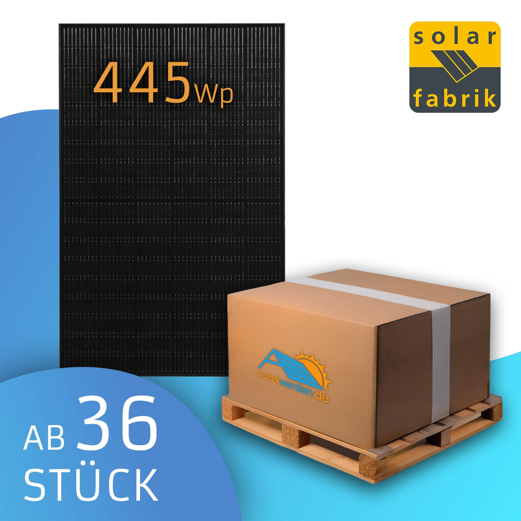 Solar Fabrik 445W S4 Trend Full Black, Doppelglas, bifazial Solarmodul