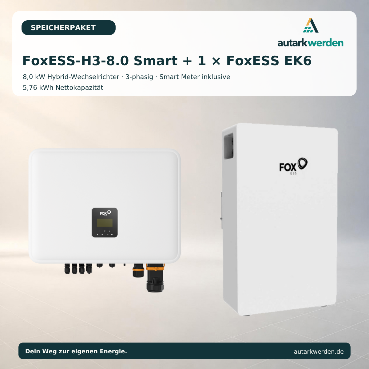 Fox ESS H3-8.0-Smart mit Fox ESS EK6