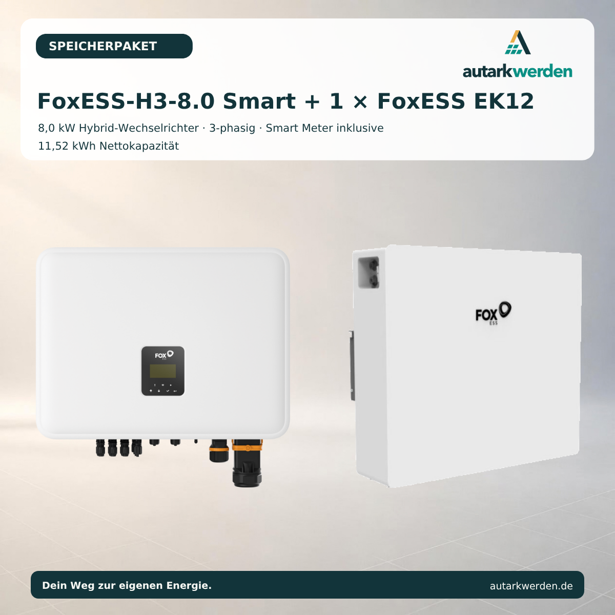 Fox ESS H3-8.0-Smart mit Fox ESS EK12