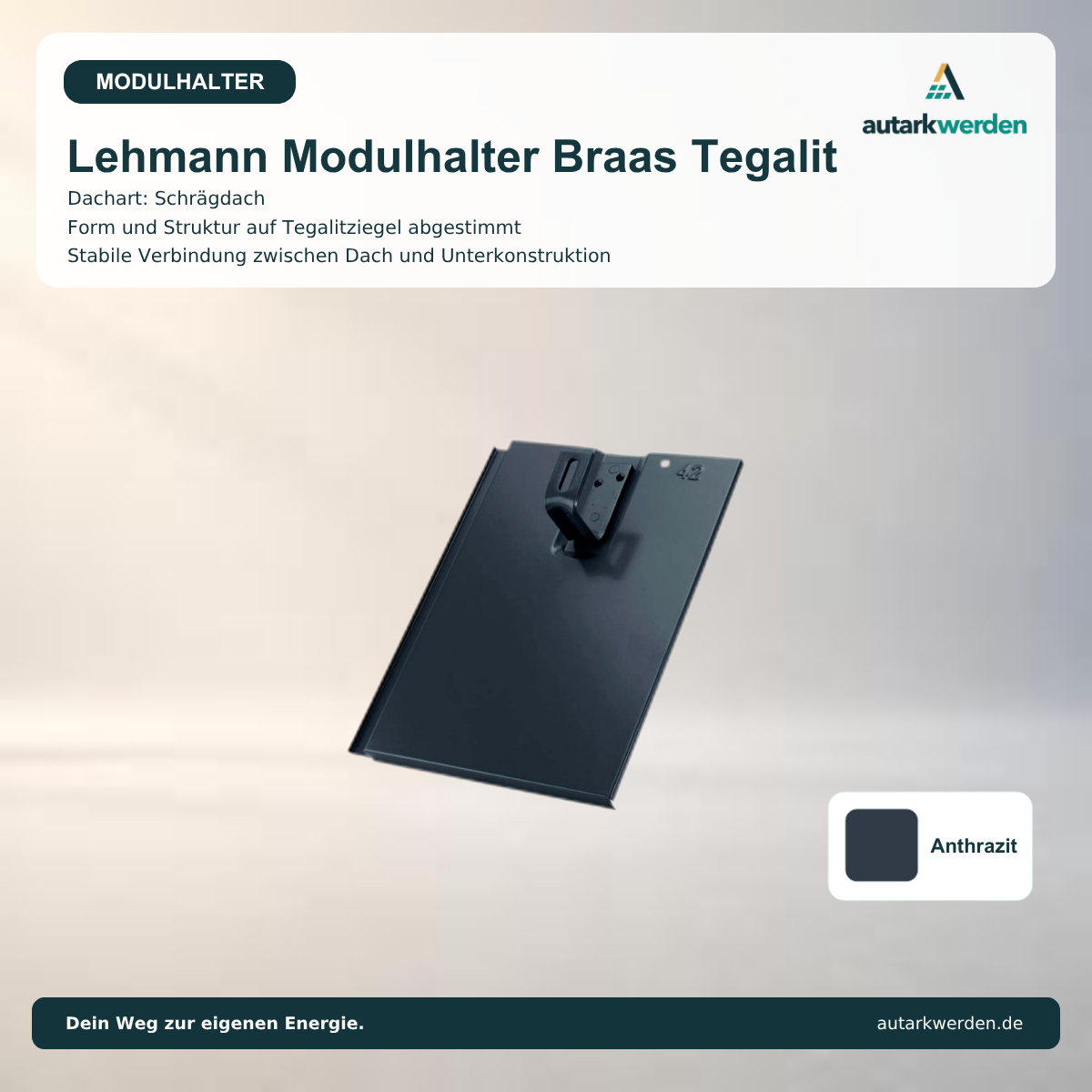 Lehmann Modulhalter Braas Tegalit, anthrazit Metalldachziegel