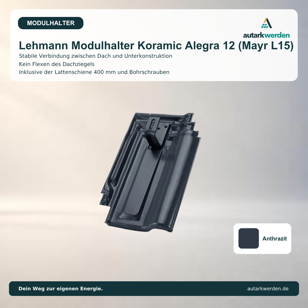 Lehmann Modulhalter für Koramic Alegra 12 (Mayr L15), anthrazit